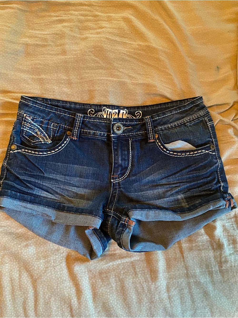 H2J by Hydraulic Blue Denim Women's Mini Low Rise Shorts
